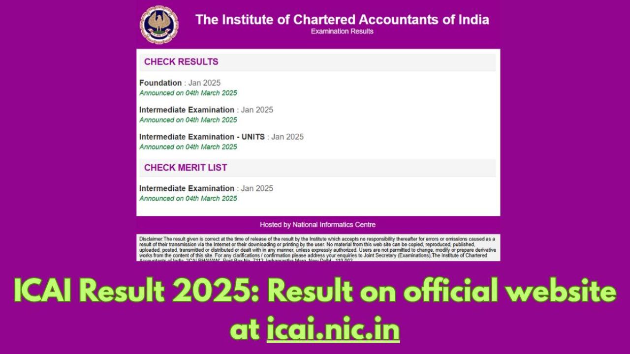 ICAI CA September 2025 Results Declared